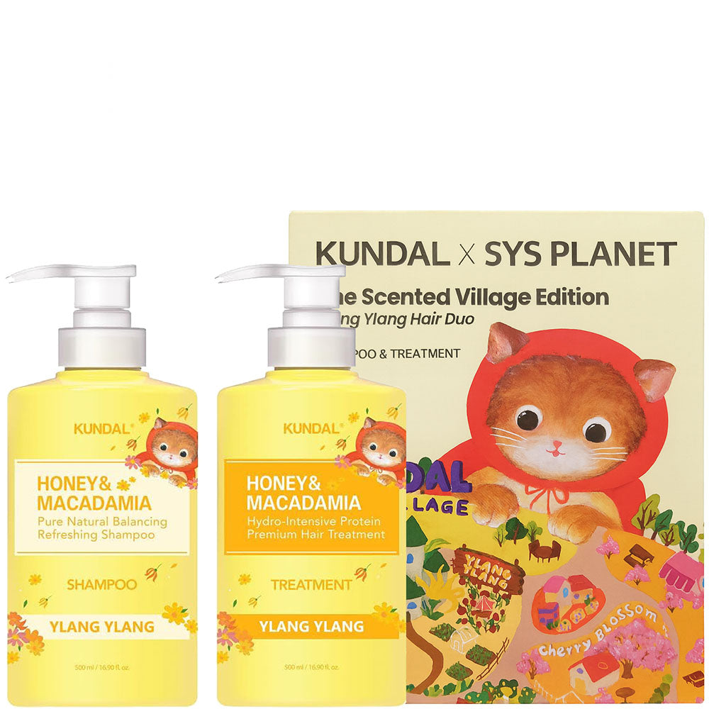 KUNDAL Sys Planet Edition - Honey & Macadamia Shampoo 500ml +treatment 500ml - Ylang Ylang