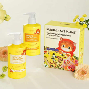 KUNDAL Sys Planet Edition - Honey & Macadamia Shampoo 500ml +treatment 500ml - Ylang Ylang