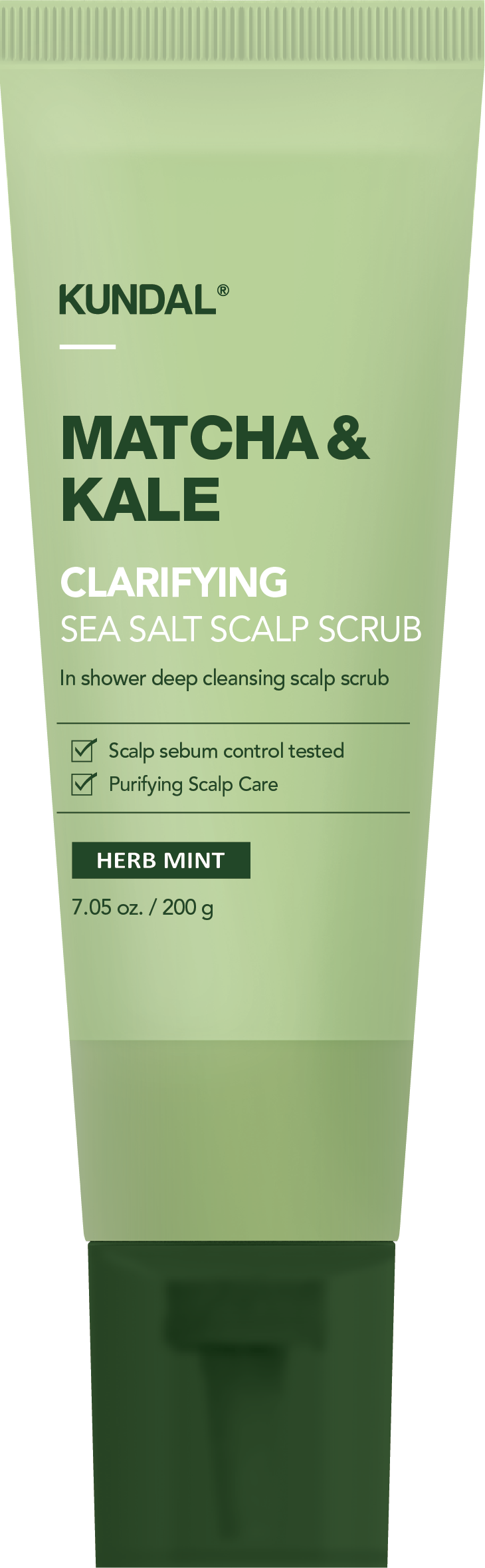 KUNDAL Matcha & Kale Clarifying Sea Salt Scalp Scrub 200g - Herb Mint