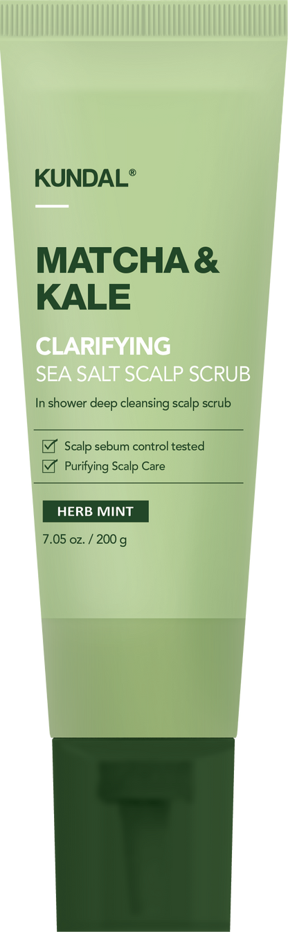 KUNDAL Matcha & Kale Clarifying Sea Salt Scalp Scrub 200g - Herb Mint