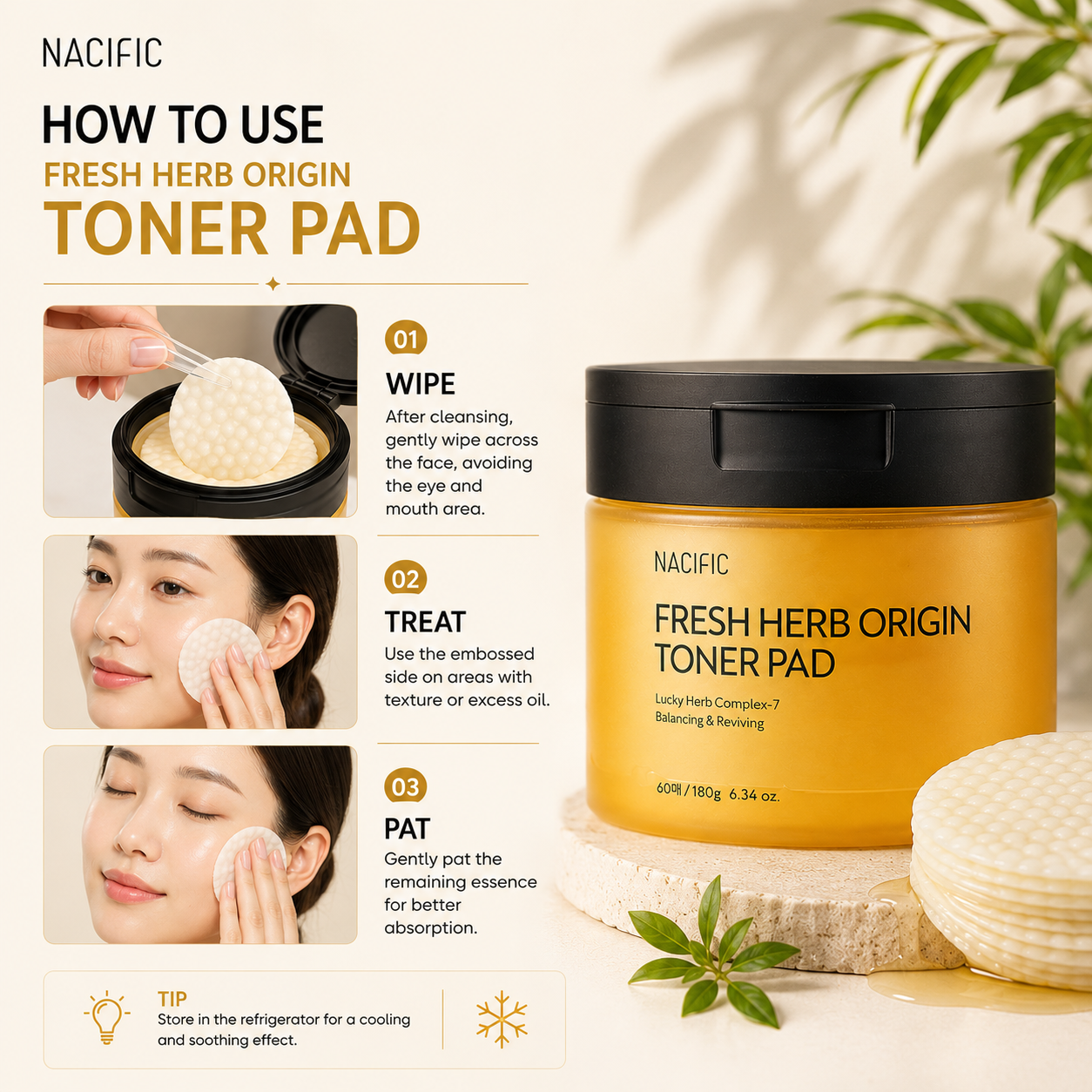 NACIFIC Fresh Herb Origin Toner Pad 180ml