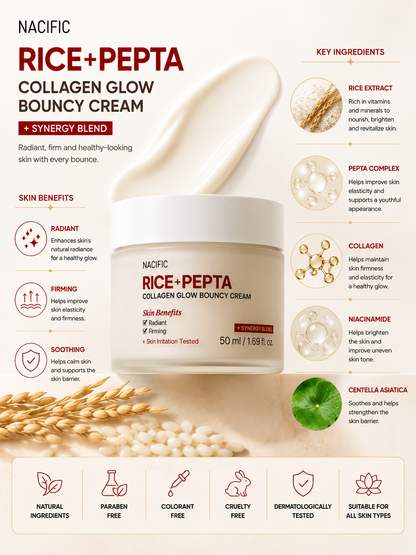 NACIFIC Rice Pepta Collagen Glow Bouncy Cream 50ml
