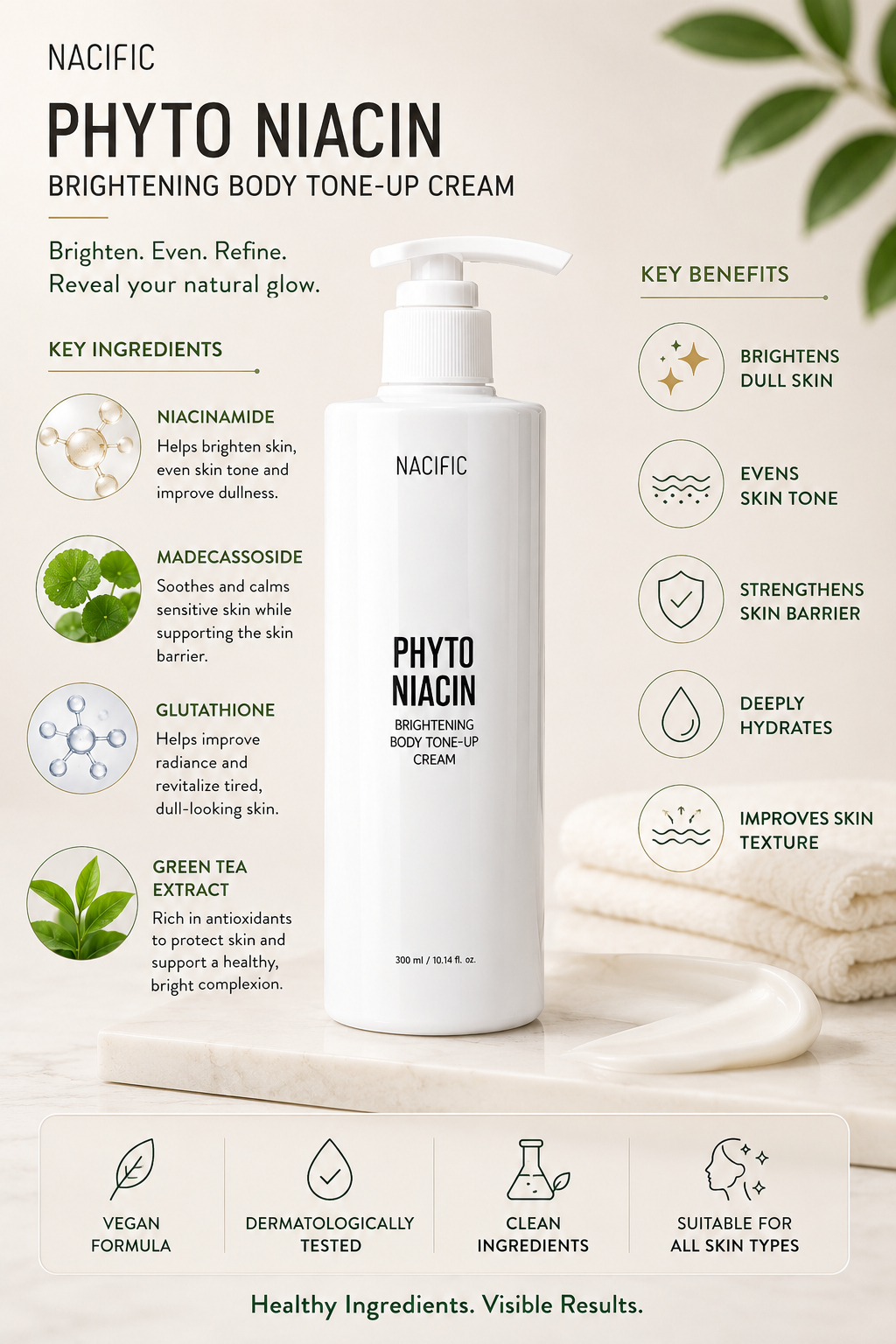 NACIFIC Phyto Niacin Brightening Body Tone-Up Cream 300ml