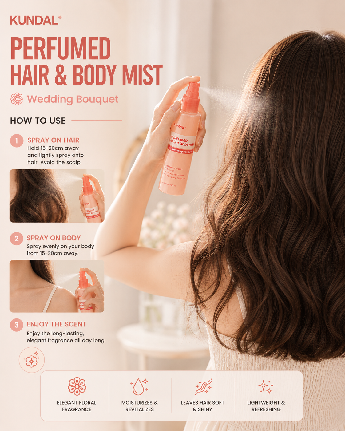 KUNDAL Hair & Body Mist 80ml - Wedding Bouquet