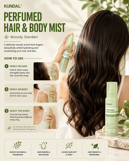 KUNDAL Hair & Body Mist 80ml - Woody Garden