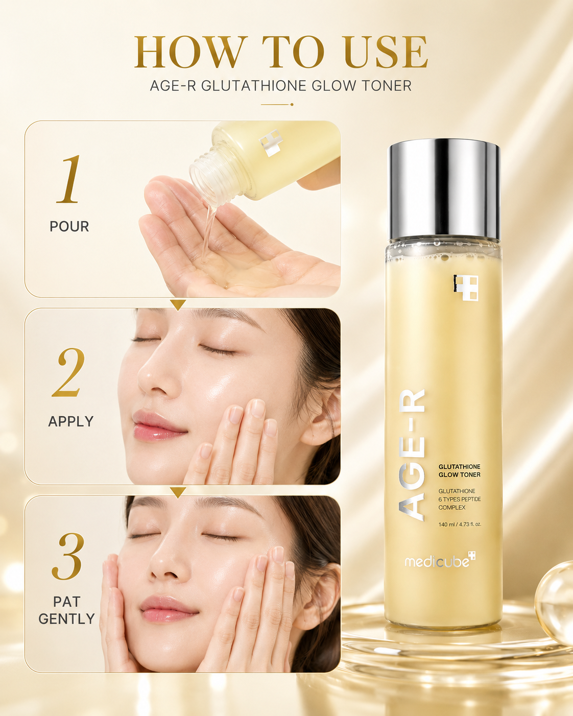 MEDICUBE Age-R Glutathione Glow Toner 140ml