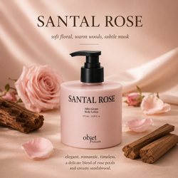 OBJET BY KUNDAL SILKY GLEAM BODY LOTION 470ML - SANTAL ROSE