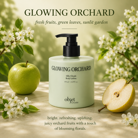 OBJET BY KUNDAL SILKY GLEAM BODY LOTION 470ML - GLOWING ORCHARD