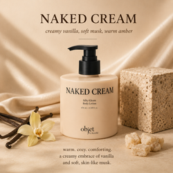 OBJET BY KUNDAL SILKY GLEAM BODY LOTION 470ML - NAKED CREAM