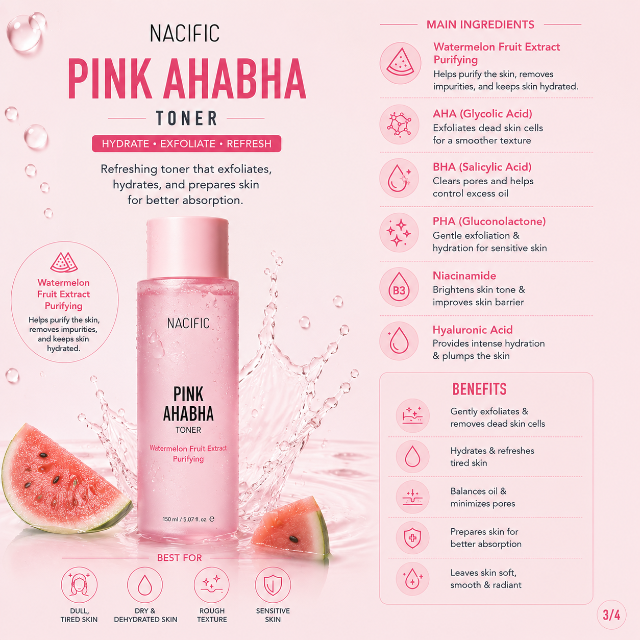 NACIFIC Pink Ahabha Toner 150ml