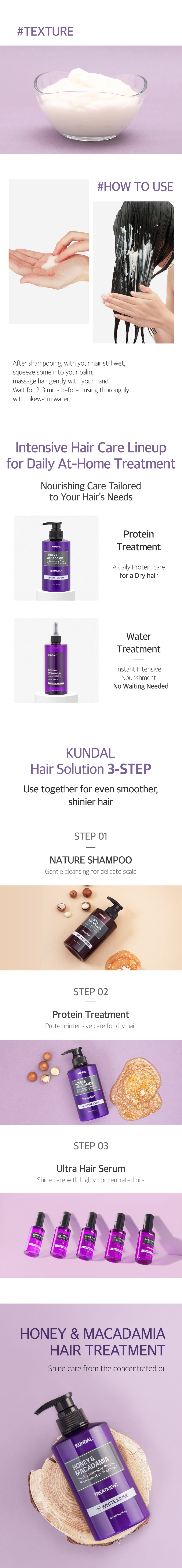 KUNDAL Honey & Macadamia Protein Treatment 500ml - White Musk
