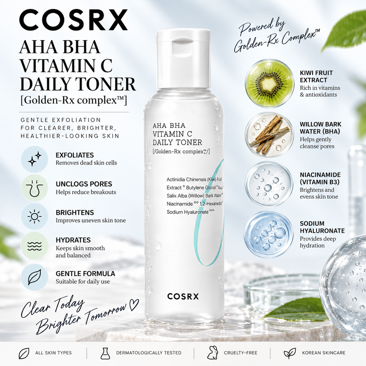 COSRX Refresh AHA BHA Vitamin C Daily Toner 150ml