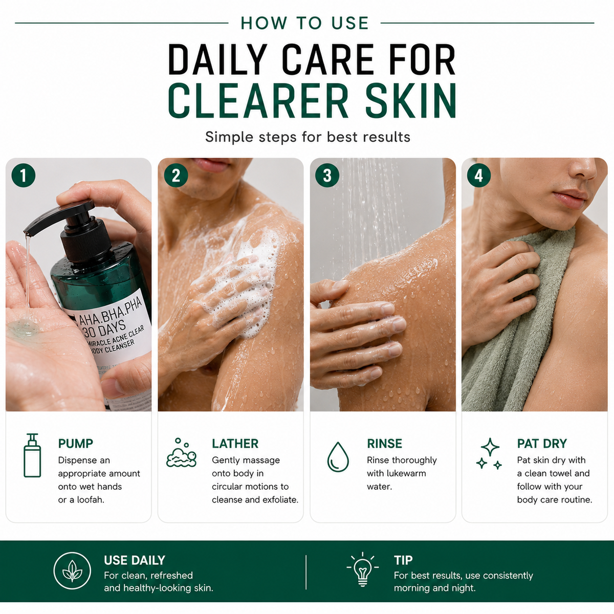 SOME BY MI AHA BHA PHA 30days Miracle Acne Clear Body Cleanser 400g