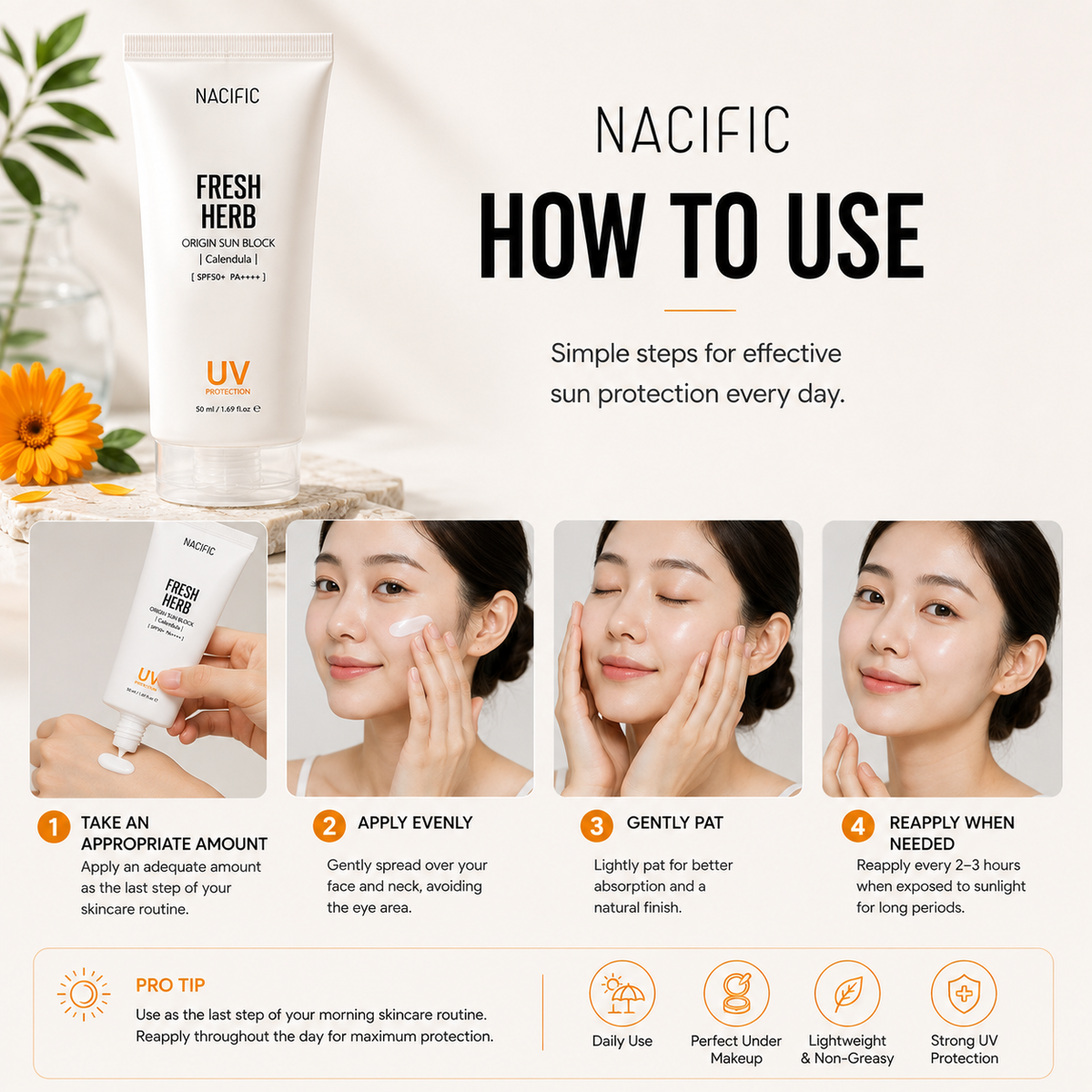 NACIFIC Fresh Herb Origin Sun Calendula Sunblock 50ml