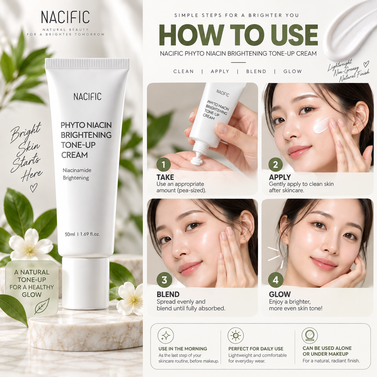 NACIFIC Phyto Niacin Brightening Tone-Up Cream 50ml