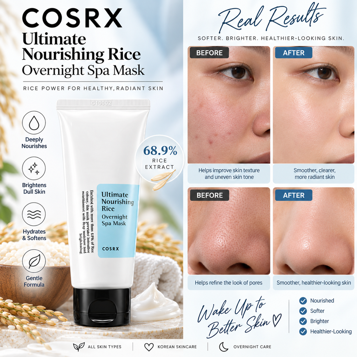 COSRX Ultimate Nourishing Rice Overnight Spa Mask 60ml