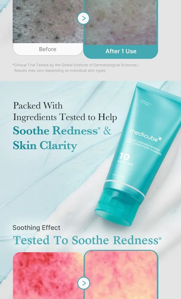 [MEDICUBE] AZELAIC ACID NIACINAMIDE DEEP CLEAN FOAM CLEANSER 120G