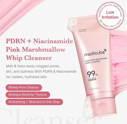 [MEDICUBE] PDRN PINK NIACINEAMIDE WHIP CLEANSER 120G