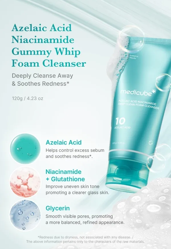[MEDICUBE] AZELAIC ACID NIACINAMIDE DEEP CLEAN FOAM CLEANSER 120G